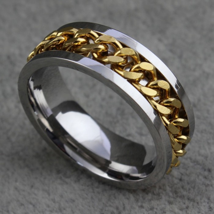 Кольцо из цепочки золото