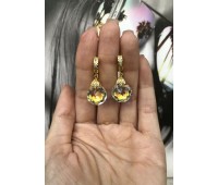 Серьги Сваровски Crystal 001 AB в золоте 