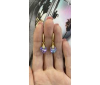 Серьги с подвесками Swarovski Heart Crystal 001 VL в золоте Серьги с подвесками Swarovski Heart Crystal 001 VL в золоте