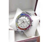 Женские часы Rx с цветными стразами, silver
