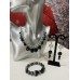 Ожерелье, серьги и браслет "Черный бархат"