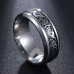 Мужское кольцо с узором "Кельтский дракон", серебро с черным