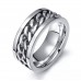 Мужское кольцо с вращающейся цепью, серебро